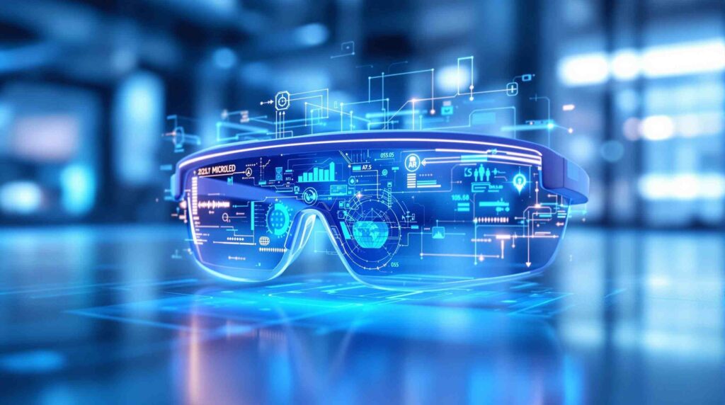 Advanced smart glasses featuring holographic MicroLED display and waveguide-smart glasses technology trends technology